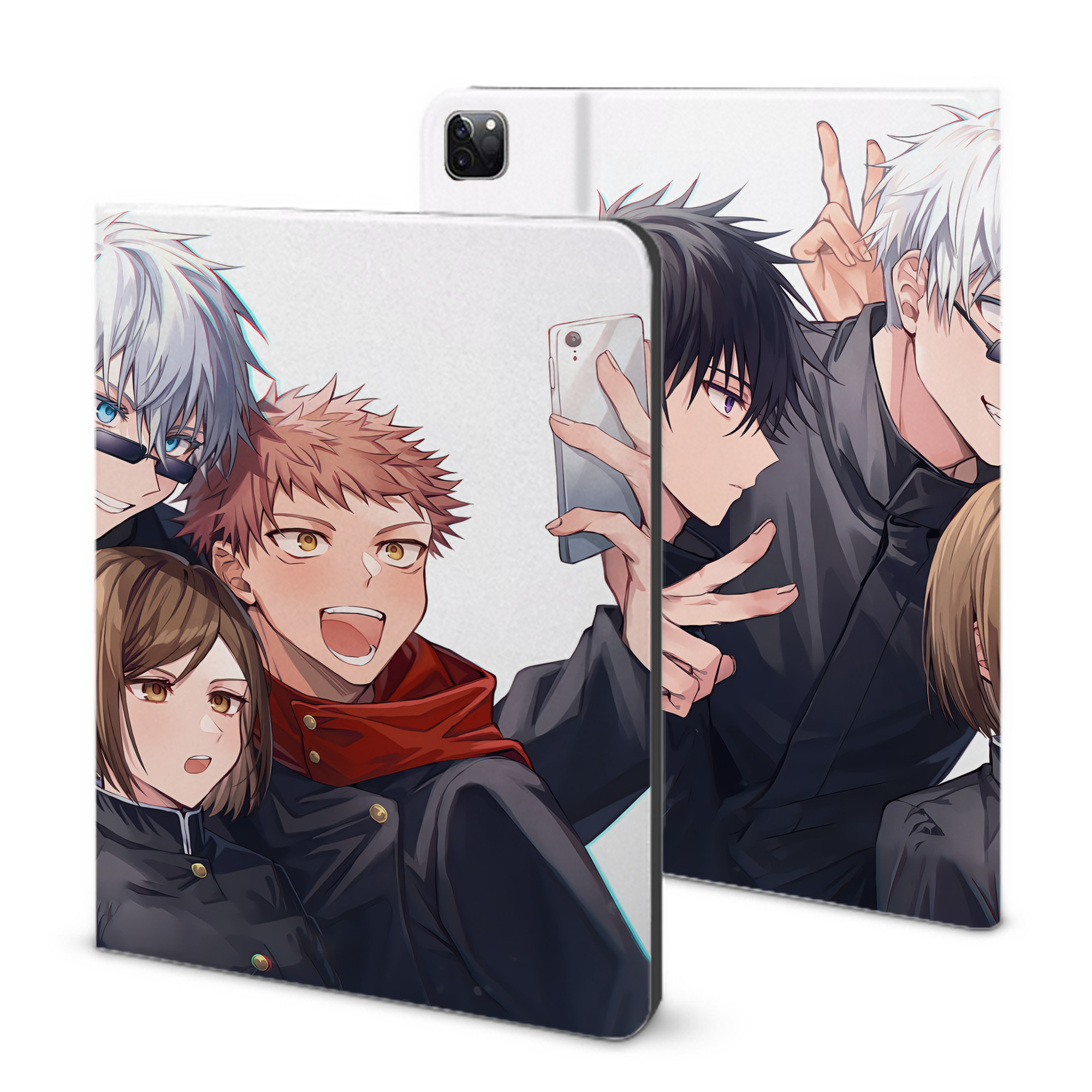 （画像用） 呪術廻戦 Jujutsu Kaisen IPad ケース ブック型 PUレザー TPU 耐衝撃 軽量 薄型 ペン収納なし 全面保護 IPad 各モデル対応